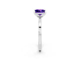 White gold Princess Cut Tanzanite Solitaire Engagement Ring with Classic Band and Four-Prong Setting_26