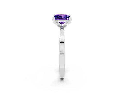 White gold Princess Cut Tanzanite Solitaire Engagement Ring with Classic Band and Four-Prong Setting_26