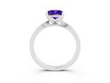 White gold Princess Cut Tanzanite Solitaire Engagement Ring with Classic Band and Four-Prong Setting_27