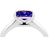 White gold Princess Cut Tanzanite Solitaire Engagement Ring with Classic Band and Four-Prong Setting_40