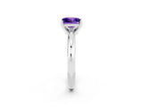White gold Princess Cut Tanzanite Solitaire Engagement Ring with Round Band and Four-Prong Setting_2