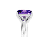 White gold Princess Cut Tanzanite Solitaire Engagement Ring with Round Band and Four-Prong Setting_5