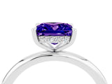 White gold Princess Cut Tanzanite Solitaire Ring with Thin Band and Four-Prong Setting_4