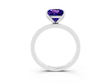 White gold Princess Cut Tanzanite Solitaire Ring with Thin Band and Prong Setting_15
