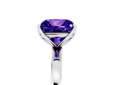 White gold Princess Cut Tanzanite Solitaire Ring with Thin Band and Prong Setting_41