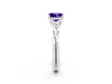 White gold Princess Cut Tanzanite Solitaire Twist Band Prong Setting Ring_38