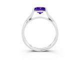 White gold Princess Cut Tanzanite Solitaire Twist Band Prong Setting Ring_39