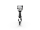 White gold Princess Cut Three-Stone Channel Set Ring with Bar Prongs_76