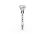 White gold Princess Cut Three-Stone Diamond Pavé Band with Prong Setting_16