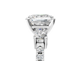 White gold Princess Cut Three-Stone Diamond Pavé Band with Prong Setting_19