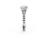 White gold Princess Cut Three-Stone Diamond Pave Band with Prong Setting_103