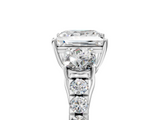 White gold Princess Cut Three-Stone Diamond Pave Band with Prong Setting_106