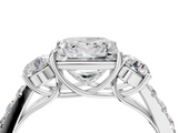 White gold Princess Cut Three-Stone Diamond Pave Band with Prong Setting_109