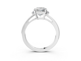 White gold Princess Cut Three-Stone Solitaire Ring with Round Accent Diamonds and Four-Prong Setting_52