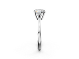 White gold Princess Cut Three-Stone Solitaire Ring with Round Accent Diamonds and Four-Prong Setting_61