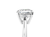 White gold Princess Cut Three-Stone Solitaire Ring with Round Accent Diamonds and Four-Prong Setting_64