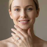 White gold Princess Cut Twist Band Solitaire Diamond Ring with Pavé Setting_72