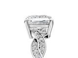 White gold Princess Cut Twisted Pavé Band Solitaire Ring with Four-Prong Setting_117