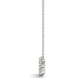 White gold Princess Cut V-Shape Diamond Pendant with Four-Prong Setting 2