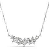 White gold Princess Cut V-Shape Diamond Pendant with Four-Prong Setting