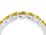 White gold Princess Cut Yellow Sapphire Channel-Set Eternity Band with Prong Setting_10