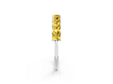 White gold Princess Cut Yellow Sapphire Channel-Set Eternity Band with Prong Setting_8