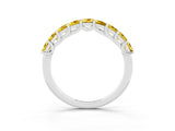 White gold Princess Cut Yellow Sapphire Channel-Set Eternity Band with Prong Setting_9