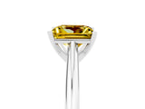 White gold Princess Cut Yellow Sapphire Solitaire Engagement Ring with Cathedral Setting and Four-Prong Mount_35
