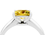 White gold Princess Cut Yellow Sapphire Solitaire Engagement Ring with Classic Band and Four-Prong Setting_40