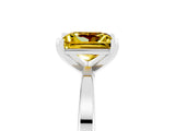 White gold Princess Cut Yellow Sapphire Solitaire Engagement Ring with Classic Band and Four-Prong Setting_65