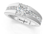 White gold Princess Diamond Channel Set Mens Ring_1
