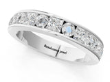 White gold Princess Diamond Channel Set Promise Ring with Round Diamond Accents_1