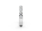 White gold Princess Diamond Channel Set Promise Ring with Round Diamond Accents_2