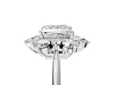 White gold Princess Diamond Cluster Halo Ring with Solitaire Band and Four-Prong Setting_25