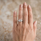 White gold Princess Diamond Engagement Ring with Channel Set Princess Side Stones and Four Prong Setting_3