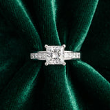 White gold Princess Diamond Engagement Ring with Channel Set Princess Side Stones and Four Prong Setting_6