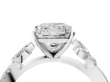 White gold Princess Diamond Floral Vine Solitaire Engagement Ring_27