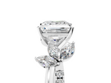 White gold Princess Diamond Floral Vine Solitaire Engagement Ring_28