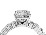White gold Princess Diamond Pavé Band Solitaire with Four-Prong Setting_42