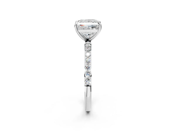 White gold Princess Diamond Pavé Band with Six-Prong Setting