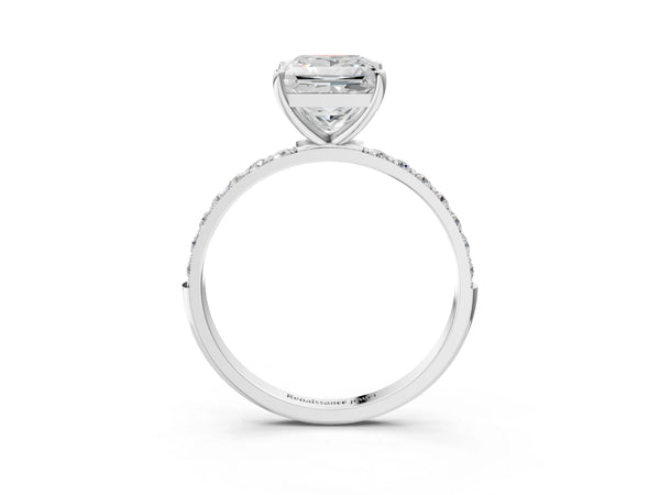 White gold Princess Diamond Pavé Band with Six-Prong Setting