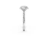 White gold Princess Diamond Pave Band with Floral Prong Setting_50