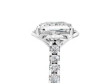 White gold Princess Diamond Pave Band with Floral Prong Setting_53