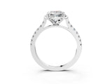 White gold Princess Diamond Pave Band with Floral Prong Setting_55