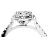 White gold Princess Diamond Pave Band with Floral Prong Setting_56