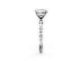 White gold Princess Diamond Prong Set Engagement Ring with Pave Band_189