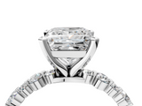 White gold Princess Diamond Prong Set Engagement Ring with Pave Band_191