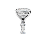 White gold Princess Diamond Prong Set Engagement Ring with Pave Band_192