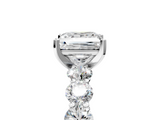 White gold Princess Diamond Prong Setting with Side Stones on a Pave Band_139