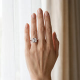 White gold Princess Diamond Solitaire Ring with Bezel Setting and Classic Band_3